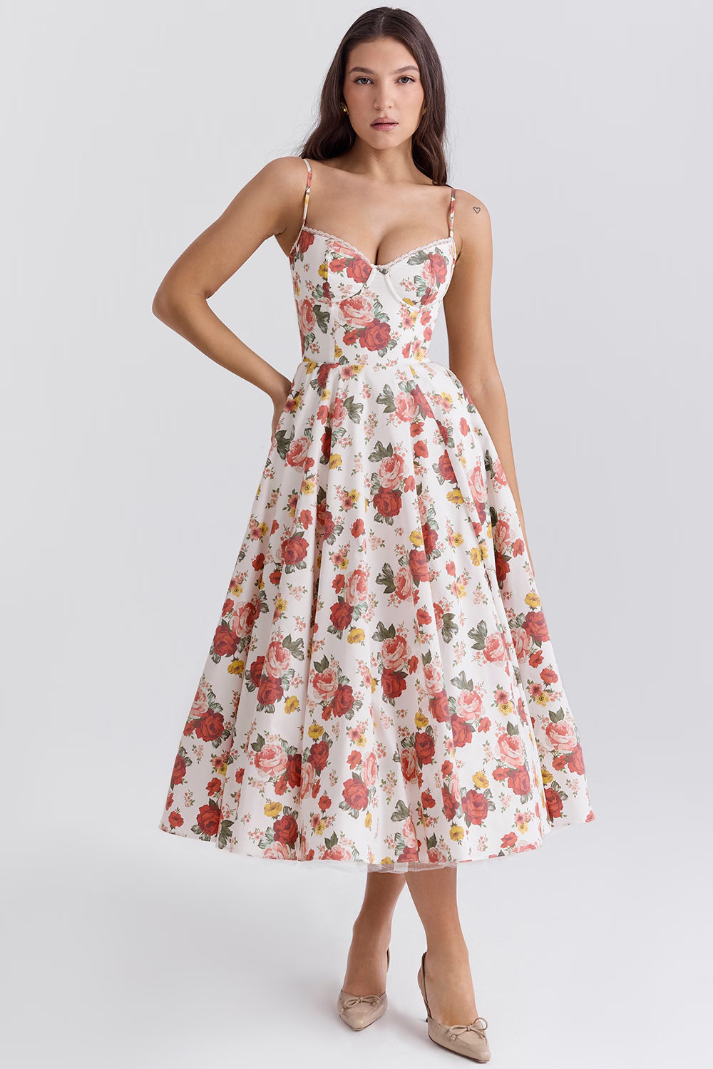 Lena | Elegantes Midikleid mit Bügel-Cups