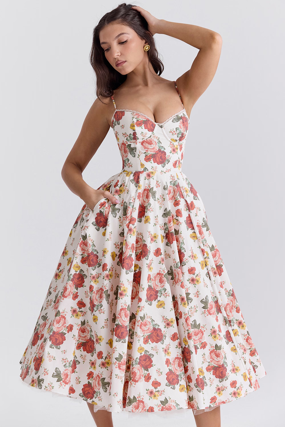 Lena | Elegantes Midikleid mit Bügel-Cups