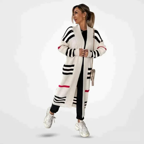 Katja | Atmosphärische Strickjacke mit Streifen