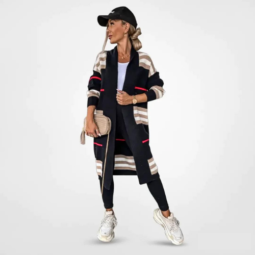 Katja | Atmosphärische Strickjacke mit Streifen