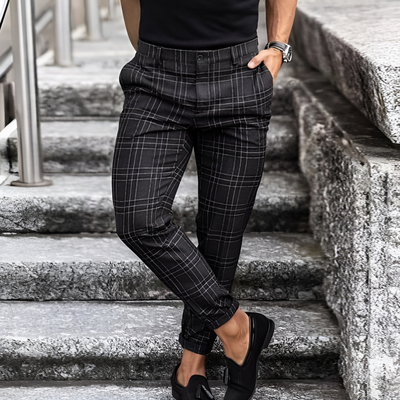 Leon | High-End Elegante Karierte Slim-Fit-Hose