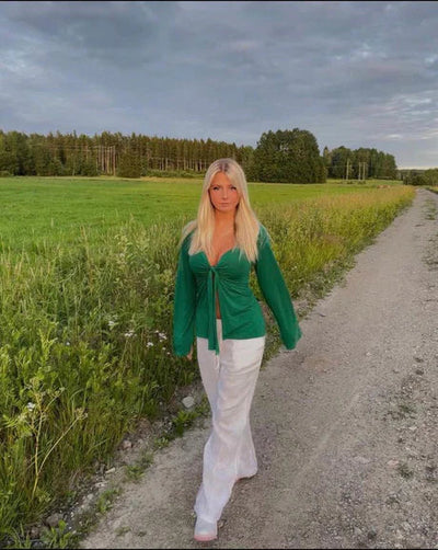 Fleur | Strickbluse mit Schleifendetail
