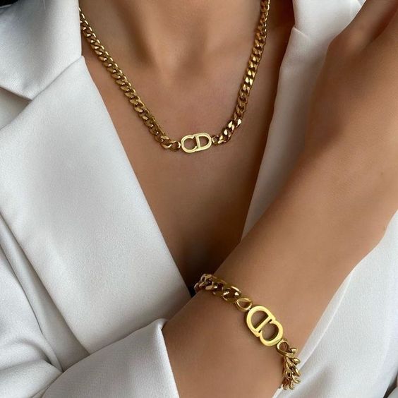 Ciel | Luxuriöse Ketten- & Armband-Set in 18K Gold Plated Edelstahl