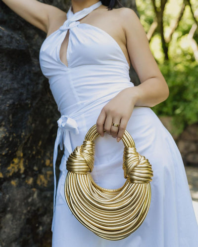 Aurélie | Luxuriöse goldene Handtasche