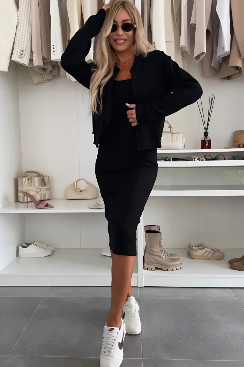 Manon | Midi Kleid & Cardigan Set