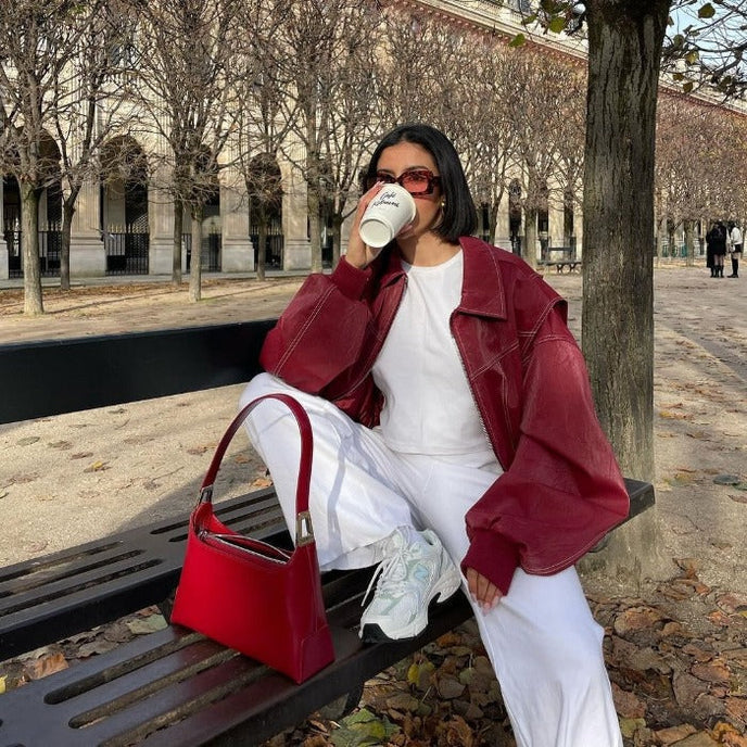 Yade | Oversized Lederjacke