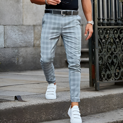 Leon | High-End Elegante Karierte Slim-Fit-Hose