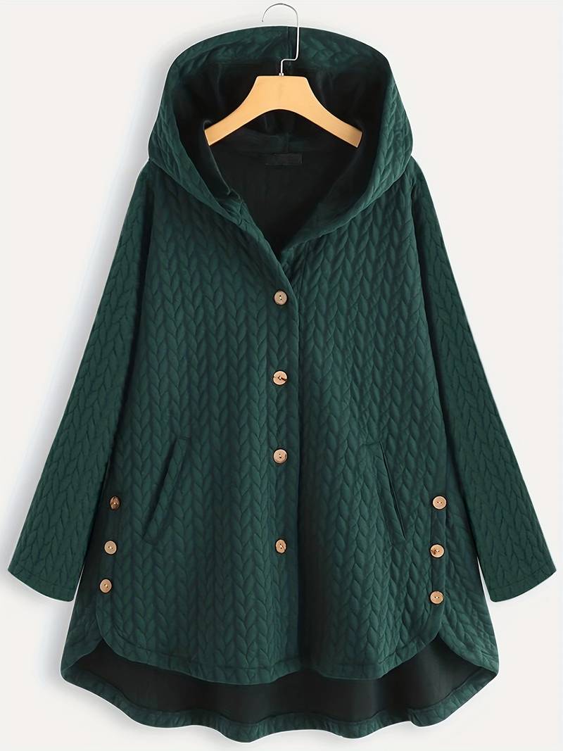 Lina | Steppjacke mit Kapuze & Knopfdetails