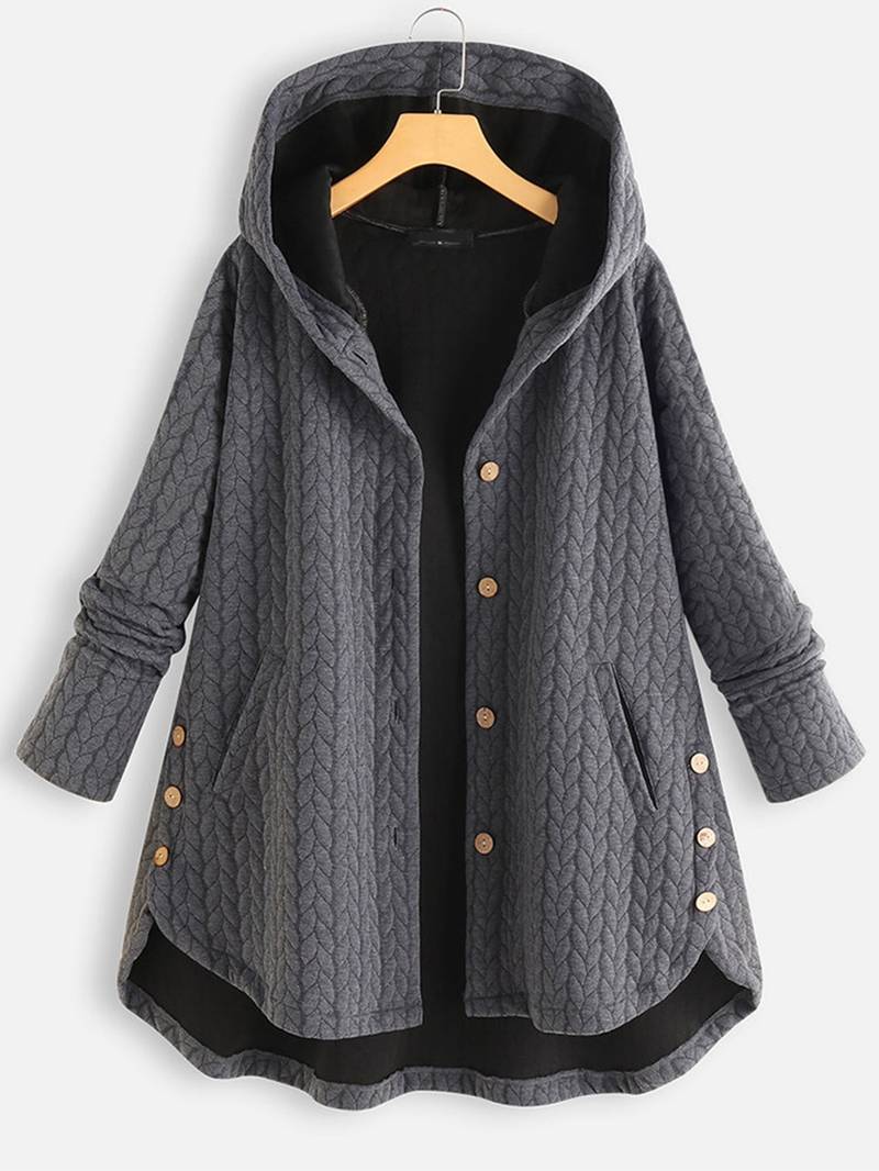 Lina | Steppjacke mit Kapuze & Knopfdetails