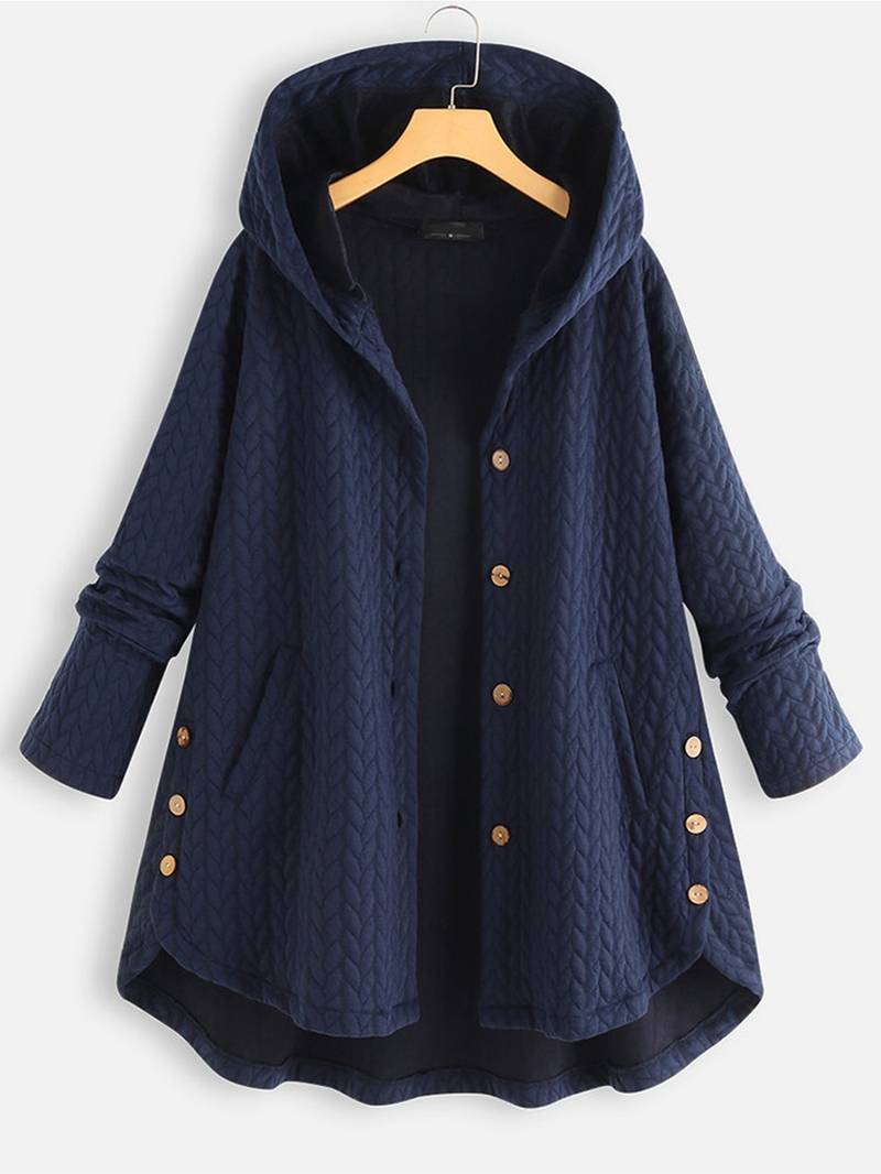 Lina | Steppjacke mit Kapuze & Knopfdetails