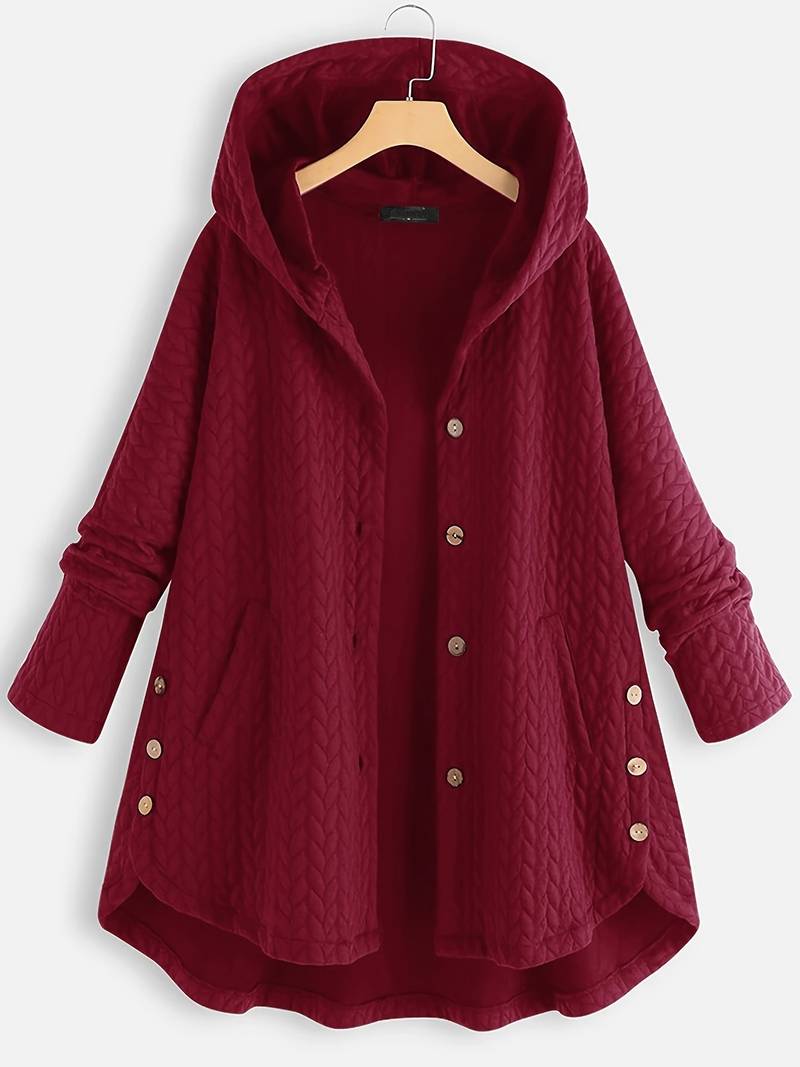 Lina | Steppjacke mit Kapuze & Knopfdetails