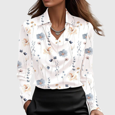 Sylvie | Bluse mit Glanz und Faltenausschnitt