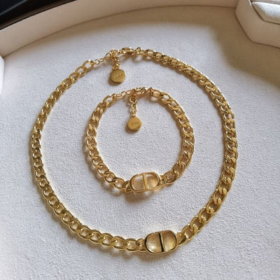 Ciel | Luxuriöse Ketten- & Armband-Set in 18K Gold Plated Edelstahl