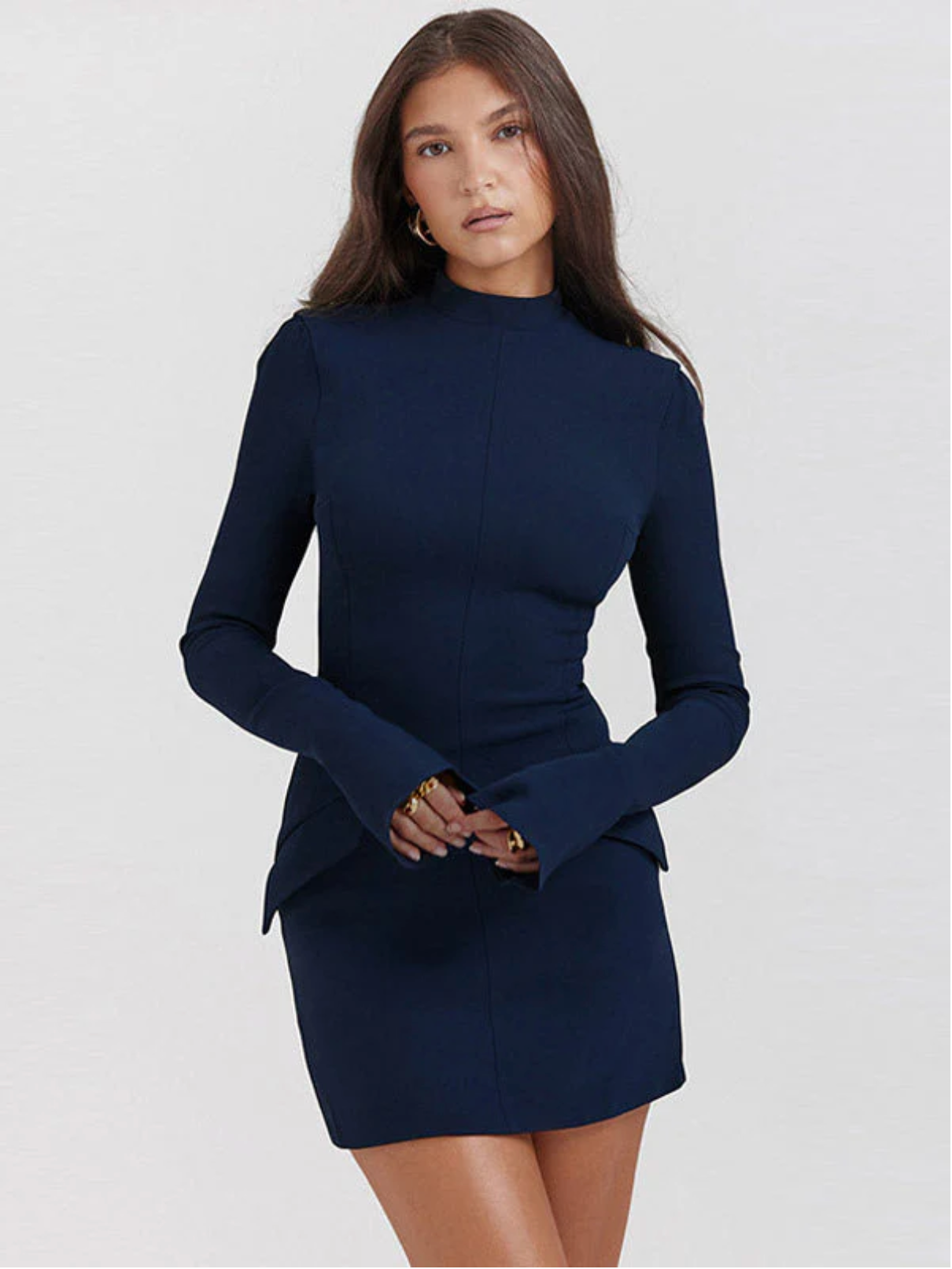 Silvi | Elegantes Langarm-Kleid mit Revers