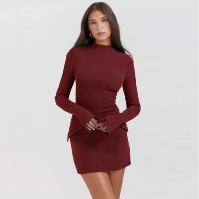 Silvi | Elegantes Langarm-Kleid mit Revers