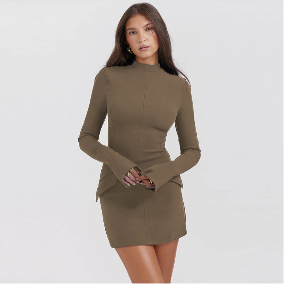 Silvi | Elegantes Langarm-Kleid mit Revers