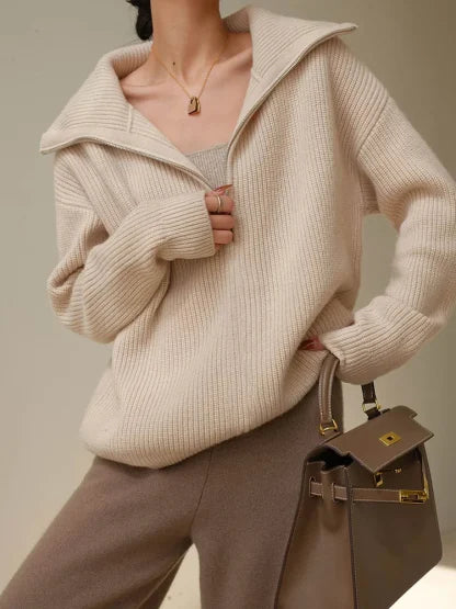 Lieke | Strickpullover mit Reißverschluss