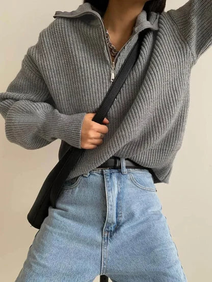 Lieke | Strickpullover mit Reißverschluss