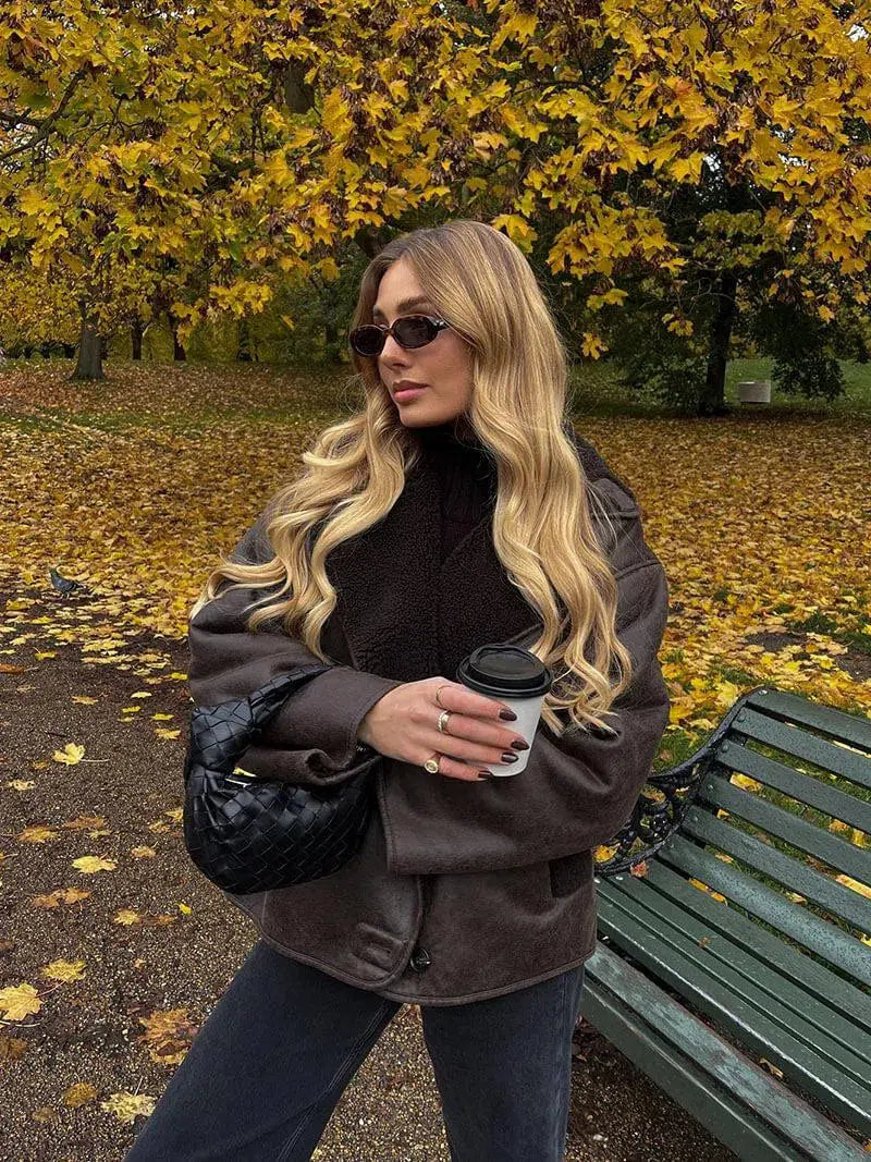 Ginevra | Kunstlederjacke mit Teddyfutter