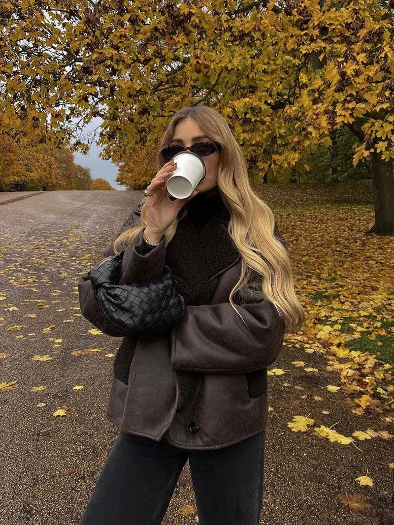 Ginevra | Kunstlederjacke mit Teddyfutter