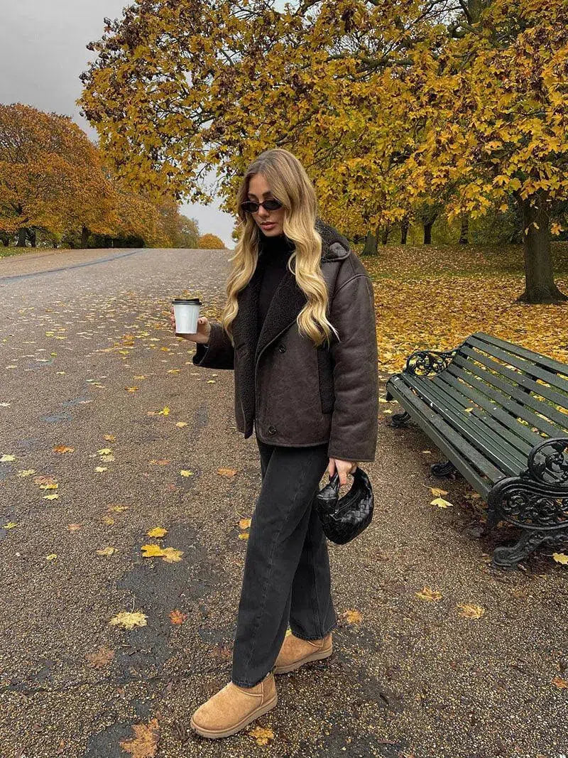 Ginevra | Kunstlederjacke mit Teddyfutter