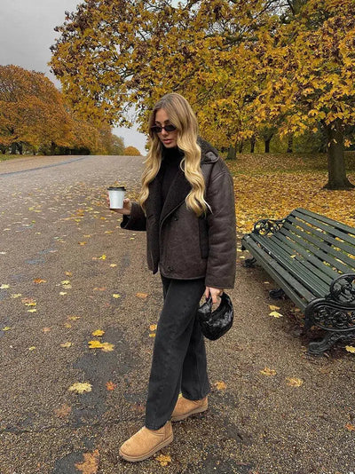 Ginevra | Kunstlederjacke mit Teddyfutter
