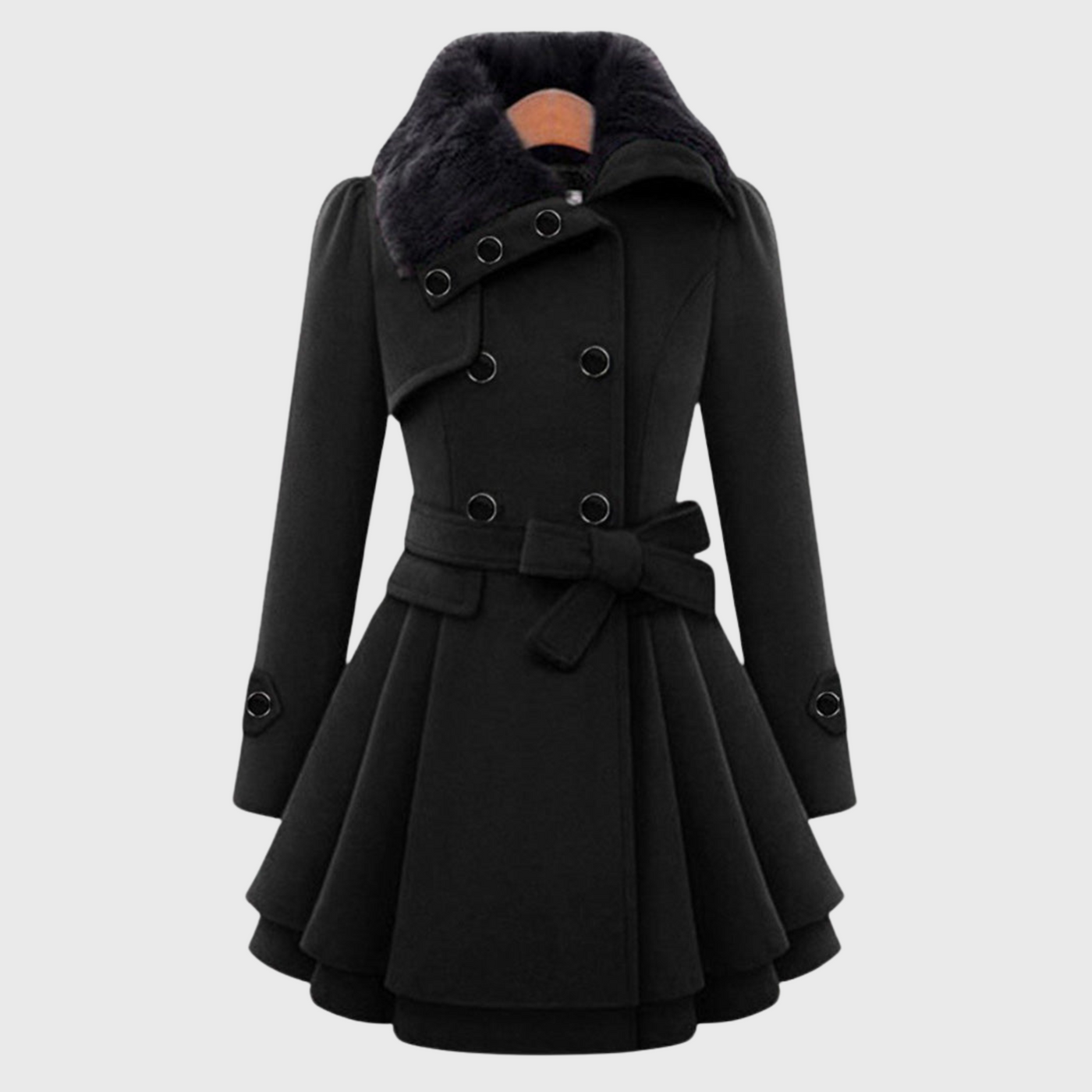 Clara | Eleganter Wintermantel mit Taillengürtel