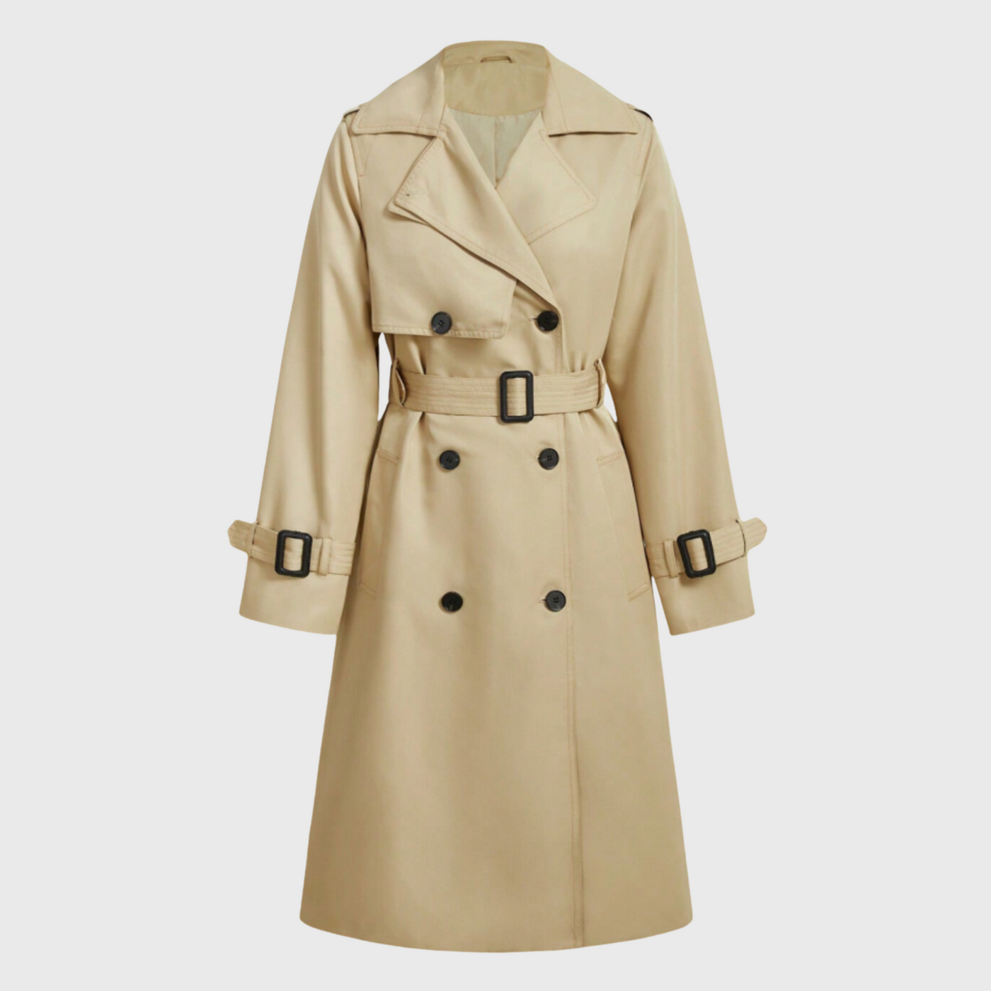 Jacqueline | Eleganter langer Trenchcoat in Beige