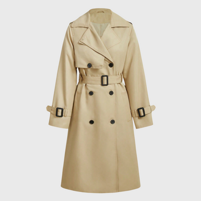 Jacqueline | Eleganter langer Trenchcoat in Beige