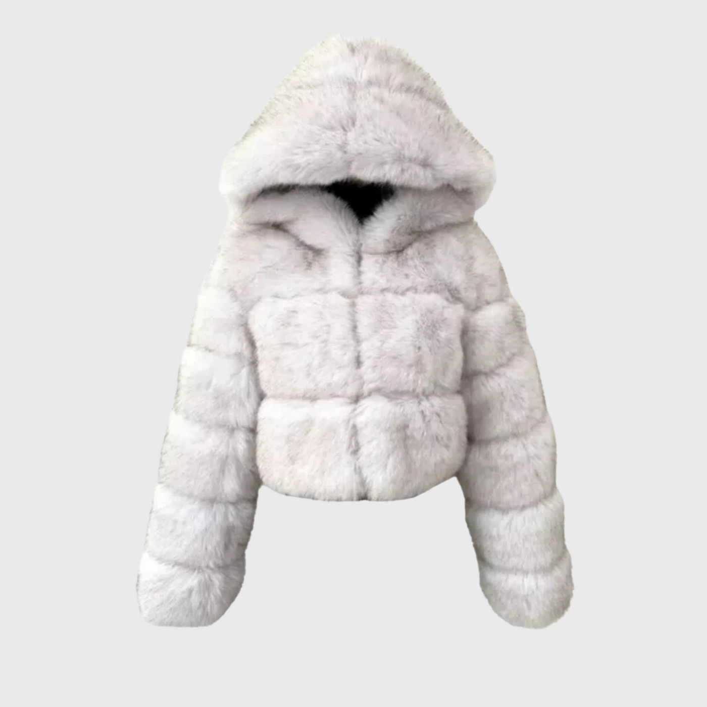 Modena | Cropped Kunstpelz-Jacke mit Kapuze