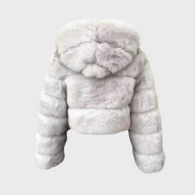 Modena | Cropped Kunstpelz-Jacke mit Kapuze