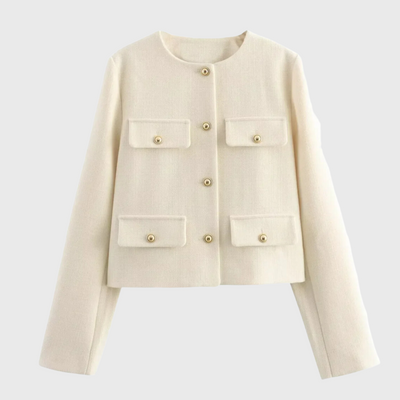 Sienna | Stilvolle Tweed-Jacke mit Goldknöpfen