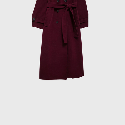 Burgundy | Eleganter Mantel in Bordeauxrot