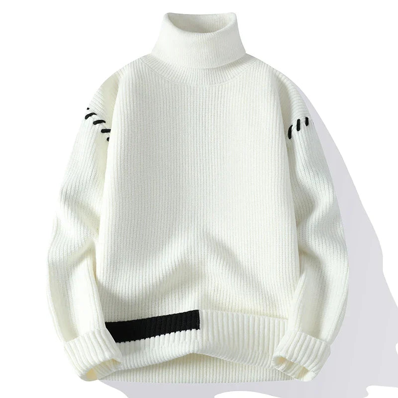 Ace | Rollkragenpullover mit Kontrastdetails