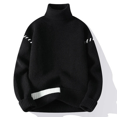 Ace | Rollkragenpullover mit Kontrastdetails