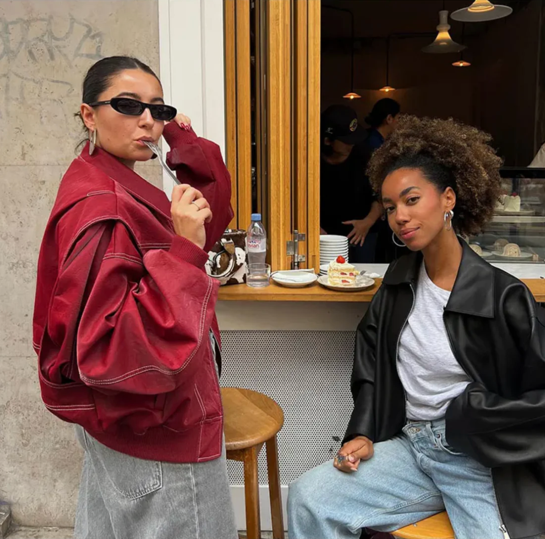 Yade | Oversized Lederjacke