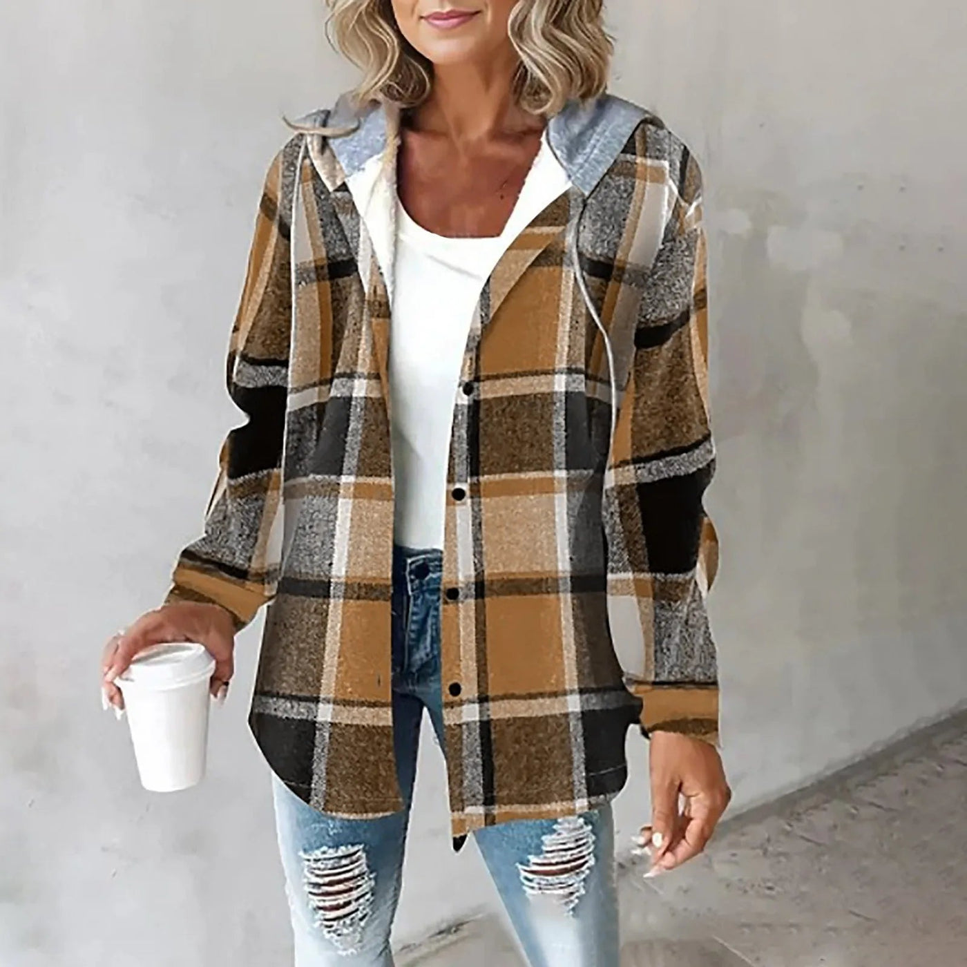 Vita | Stylische Karojacke mit Kapuze für ultimativen Komfort