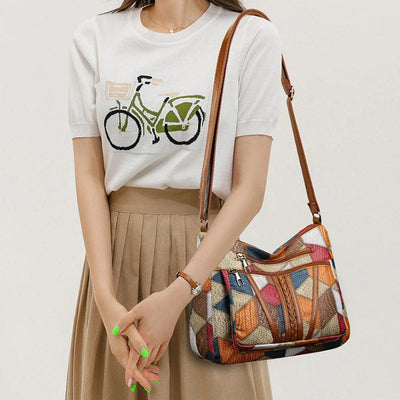 Elora | Patchwork Schultertasche mit Charakter