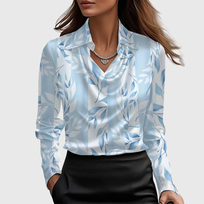 Sylvie | Bluse mit Glanz und Faltenausschnitt