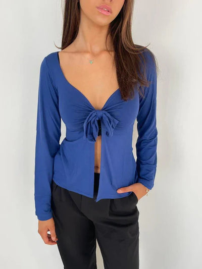 Fleur | Strickbluse mit Schleifendetail