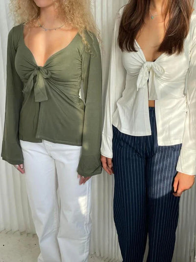 Fleur | Strickbluse mit Schleifendetail