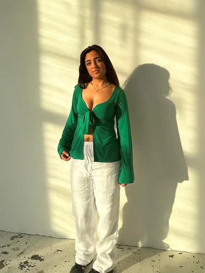 Fleur | Strickbluse mit Schleifendetail