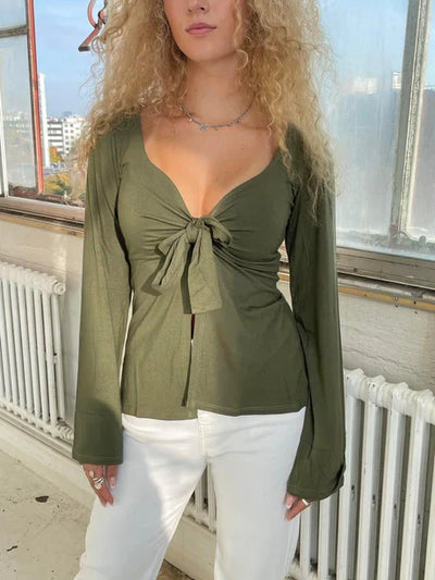 Fleur | Strickbluse mit Schleifendetail