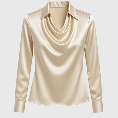Sylvie | Bluse mit Glanz und Faltenausschnitt