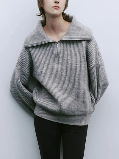 Lieke | Strickpullover mit Reißverschluss