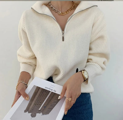 Lieke | Strickpullover mit Reißverschluss