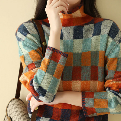 Julia | Patchwork-Rollkragenpullover