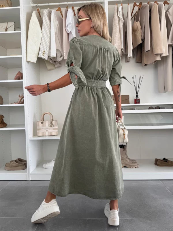 Isabella | Feminines Midikleid mit Knopfleiste