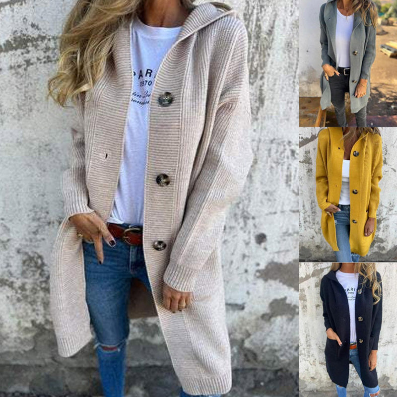 Anouk | Midilanger Cardigan mit Kapuze