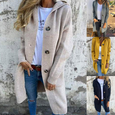 Anouk | Midilanger Cardigan mit Kapuze